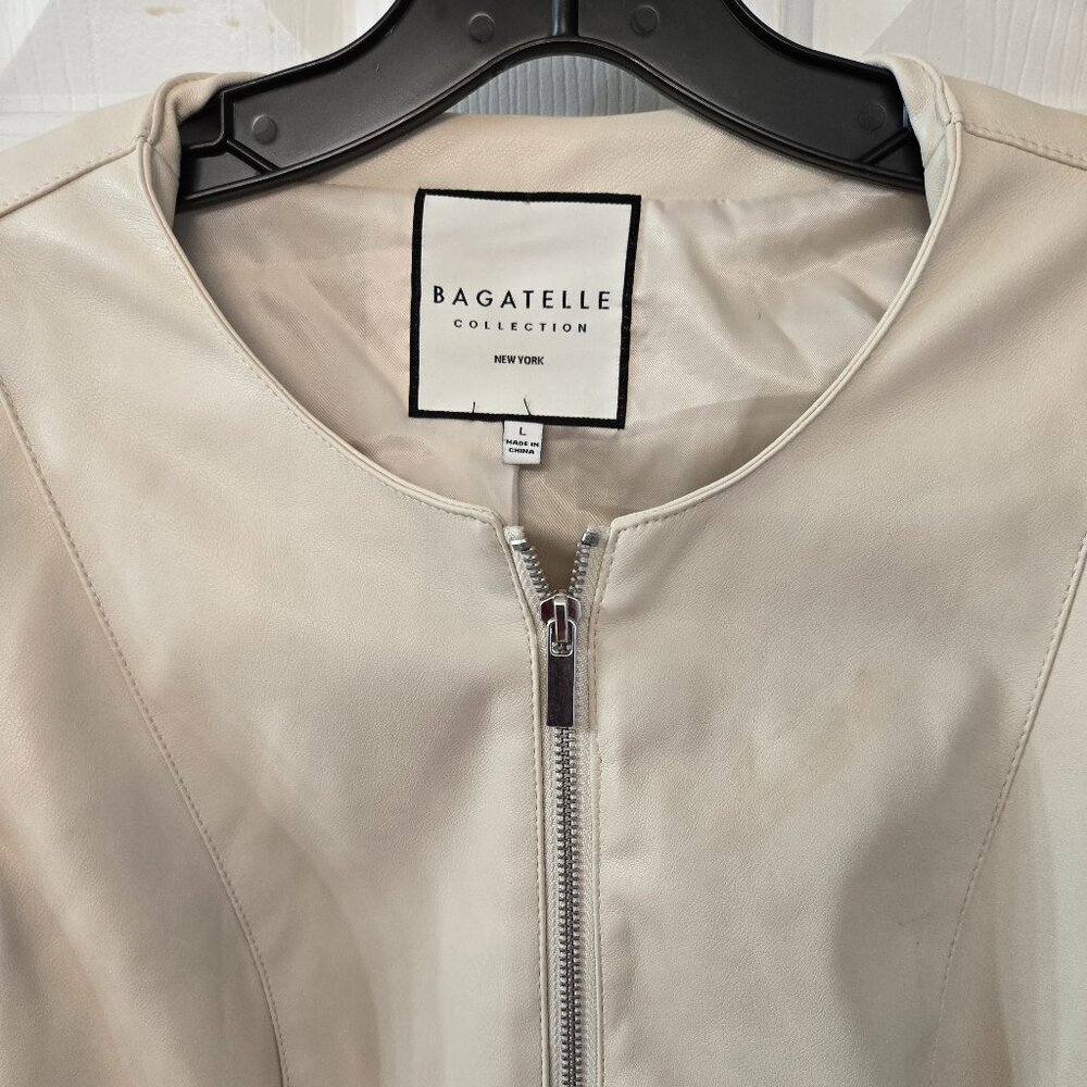 Bagatelle Faux Leather Ivory Jacket - Picture 3 of 3